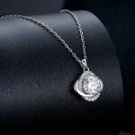 Stříbrný dvojitý náhrdelník Cristy 1 ct MOISSANITE + CERTIFIKÁT, Stříbrná 40 cm + 5 cm (prodloužení) certifikát GRA, hadřík na čištění stříbra, dárková krabička