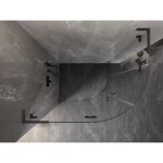 MEXEN/S - Lunar L sprchový kout čtvrtkruh křídlový levá 90 x 80, transparent, grafit kartáčovaná 833L-090L-080P-66-00