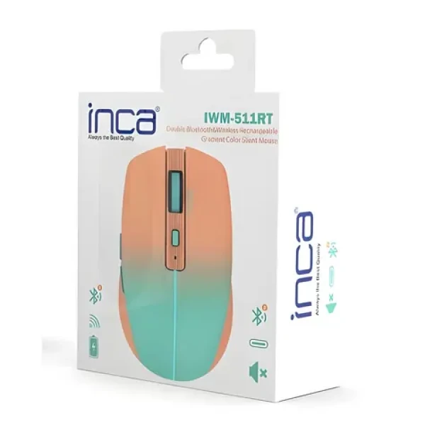 INCA IWM-511RT modro-oranžová / Myš / Bezdrátová 2,4 GHz Bluetooth 5.1 / Optická / 1600 DPI / 6 tlačítek (IWM-511RT)