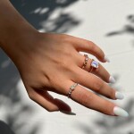 Royal Fashion prsten 14k zlato Vermeil GU-DR23091R-ROSEGOLD-MOONSTONE-TOPAZ Velikost: 7 (EU: 54-56)