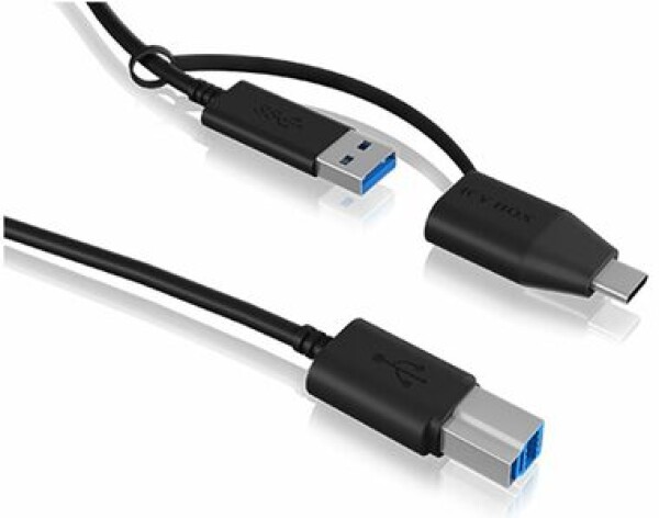 Icy Box IB-CB032 černá / USB 3.2 B kabel na USB-C/USB-A 1m černá (IB-CB032)