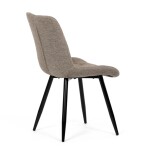 Židle jídelní, krémová látka, nohy černý kov