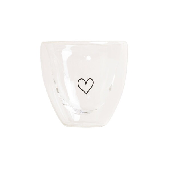 Eulenschnitt Dvoustěnná sklenice na espresso Heart 100 ml, čirá barva, sklo