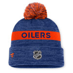 Fanatics Pánská Zimní Čepice Edmonton Oilers Authentic Pro Rink Beanie Cuff With POM