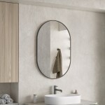 Erga Oval, oválné zrcadlo 60x90cm, černý rám, ERG-V01-OVAL-6090-BK