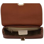 Elegantní dámská kožená crossbody kabelka Triss, koňaková