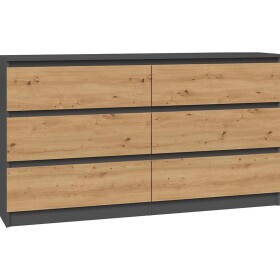 Komoda 140 cm 6S M6 Malwa antracit/artisan