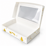 Cake star vánoční krabice bílo-zlatá s laminací M 35x20x6cm