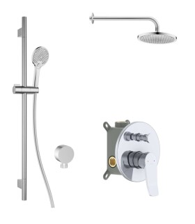 Kielle - Nefia Sprchový set s baterií pod omítku, pro 2 spotřebiče, s příslušenstvím EcoSpare a tělesem, chrom 20627SP100