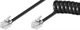 MicroConnect Modulární kabel spirálový RJ10 (M) - RJ10 (M) 2m černá (MPK10200)