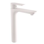 RAV Slezák - VLTAVA - Umyvadlová vysoká baterie bez výpusti, Bílá matná, Bílá - matná, 1/2" VT430.5BMAT
