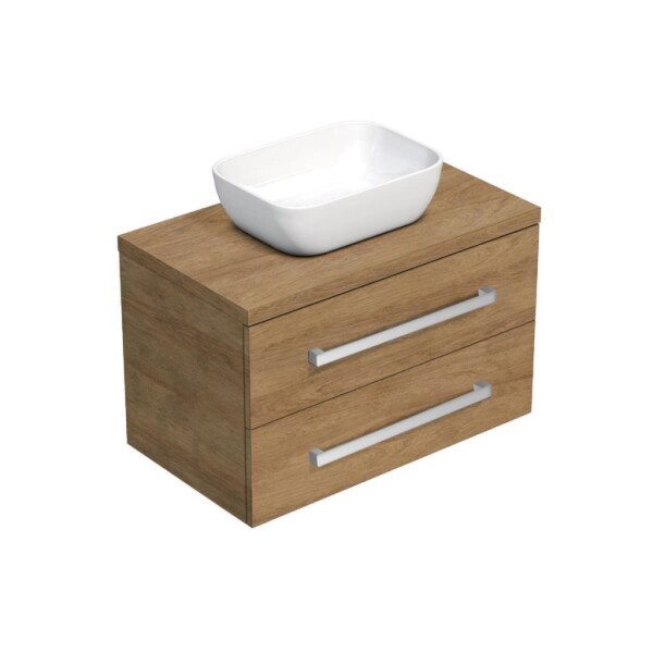 Koupelnová skříňka s krycí deskou SAT Cube Way 80x47,5x46 cm dub Hickory CUBE46803DH45 CUBE46803DH45