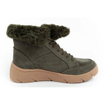 Dámské kotníkové zateplené boty F30232 1020 400Tmavě zelená s hnědou - Scholl tmavě zelená 40