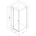 MEXEN/S - Lunar L sprchový kout dveře křídlové levá 90 x 90, transparent, růžové zlato 834L-090-090-60-00-L