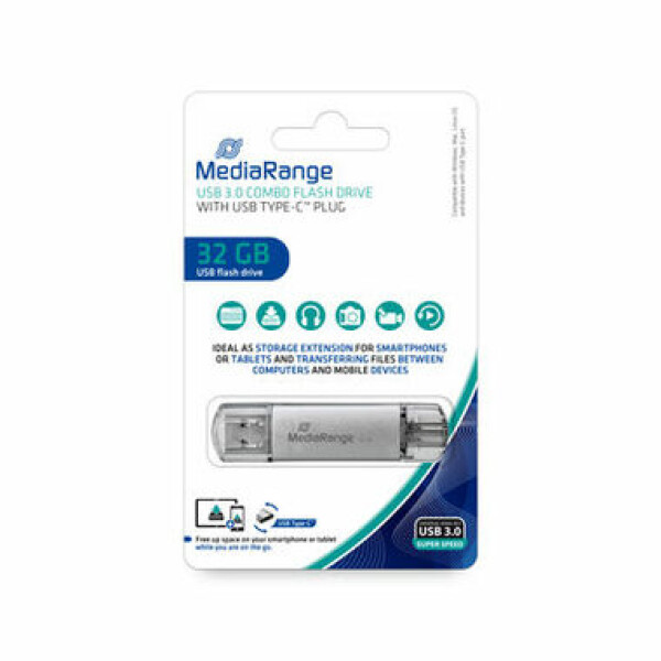 MediaRange MR936 32GB stříbrná / Flash Disk / USB 3.1 (MR936)