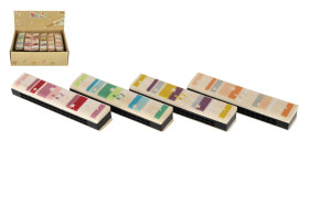 Harmonika dřevěná 13cm 4 barvy v blistru 12ks v boxu