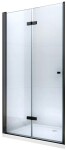 MEXEN - LIMA skládací dveře 80x190 cm 6mm, černé, transparent se stěnovým profilem 856-080-000-70-00