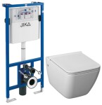 ALCADRAIN předstěnový instalační systém bez tlačítka + WC JIKA PURE + SEDÁTKO DURAPLAST H895652 X PU1