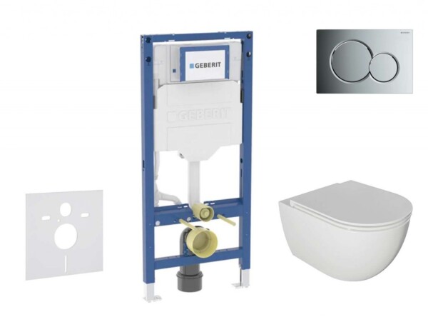 GEBERIT - Duofix Set předstěnové instalace, klozetu Oudee a sedátka softclose, tlačítko Sigma01, lesklý chrom SANI11CA1120B