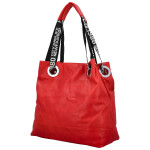 Módní dámská koženková kabelka na rameno Žanet, červená