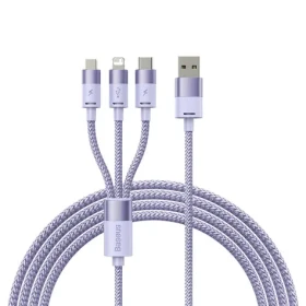 Baseus CAXS000005 Kabel USB-A (M) - Micro-USB (M) USB-C (M) Lightning (M) 1.2 m fialová (CAXS000005)