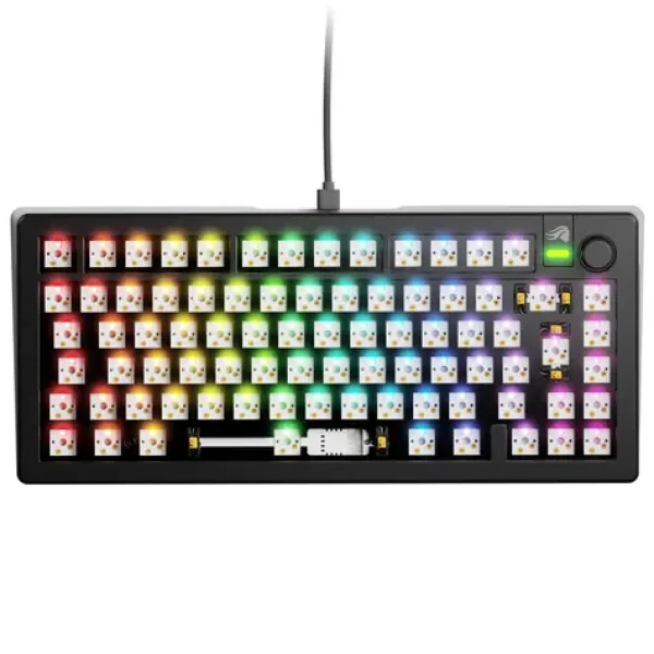 Glorious GMMK 3 75% barebone ISO černá / herní 75% TKL / USB-C / bez spínačů / ISO layout / RGB / 1.4m (GLO-KB-GMMK3-75-BB-W-BLK-ISO)