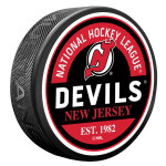 Mustang Puk New Jersey Devils NHL Block Textured Puck