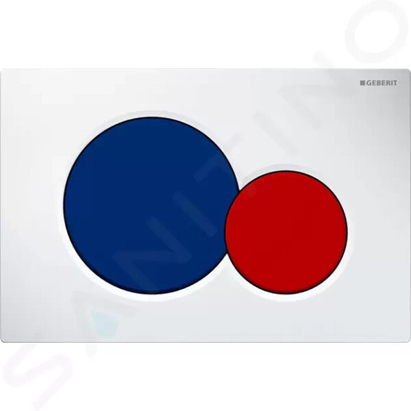 GEBERIT - Sigma01 Ovládací tlačítko splachování, bílá/modrá/červená 115.770.LB.5