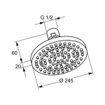 KLUDI - A-Qa Hlavová sprcha, průměr 25 cm, chrom 6652105-00