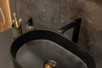 Laveo - Desna - keramické umyvadlo na desku 50x35, černá mat VUD_B250