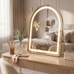 REA - Zrcadlo LED GLAM L.Gold 40x45cm HOM-01807