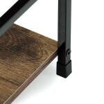 Regál, 5 polic, dekor staré dřevo, MDF, černý lak