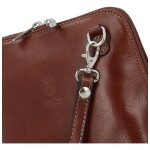 Luxusní dámská kožená crossbody kabelka Defra, hnědá