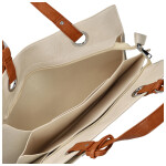 Trendy dámská koženková kabelka na rameno Valika, krémová