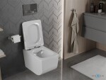MEXEN - Vera závěsná WC mísa Rimless včetně sedátka s slow-slim, Duroplast, bílá 30164000