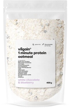 Vilgain Minutová proteinová ovesná kaše – 3× bílá čokoláda s borůvkami 400 g