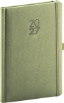 NOTIQUE Diář 2027: Diamante - olivový, týdenní, 15 x 21 cm