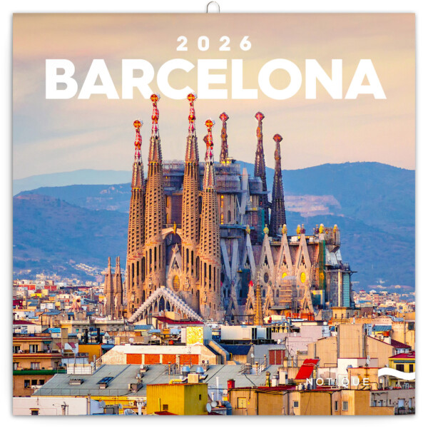 Nástěnný poznámkový kalendář 2026 NOTIQUE - Barcelona, 30 x 30 cm