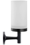DURAVIT - Starck T Sklenka na kartáčky a pastu s držákem, černá mat/mléčné sklo 0099314600