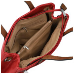 Trendy dámská koženková kabelka na rameno Remiga, červená