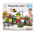 Mamido Magnetická stavebnice dopravní město 30 dílů, 5x služební vozidla MT1438