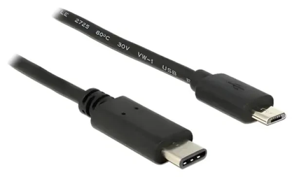 Delock USB-C - Micro-B 0,5 m černá / Kabel / USB 2.0 / 480 Mbit/s / 3 A (83333)