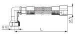 NOVASERVIS - Plynová připojovací hadice s kolínkem 1/2" MM-1,25m WGK1250