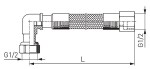 NOVASERVIS - Plynová připojovací hadice s kolínkem 1/2" MM-1m WGK1000