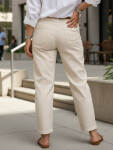 Dámské džíny regular fit high rise ecru FashionStreet UY2987 S