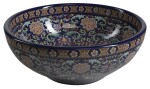SAPHO - PRIORI keramické umyvadlo na desku, Ø 41cm, fialová s ornamenty PI022