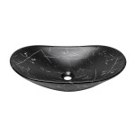 Umyvadlo na desku SAT Infinitio 61,5x36 cm černý matný mramor, bez přepadu SATINF61536MRBKM SATINF61536MRBKM