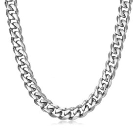Pánský ocelový náhrdelník Erich, 11 mm řetízek chirurgická ocel, Stříbrná cm 11 mm