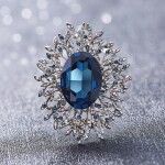 Exkluzivní brož Swarovski Elements Gianmaria, Tmavě modrá