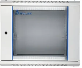 Extralink 19" nástěnný rozvaděč šedá / Nástěnný rozvaděč / 9U / 600x450 mm / nosnost 65 kg / skleněné dveře (EX.8574)